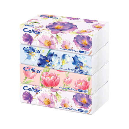 กระดาษเช็ดหน้า CELLOX FLOWER 115 แผ่น (แพ็ก 4 ชิ้น)