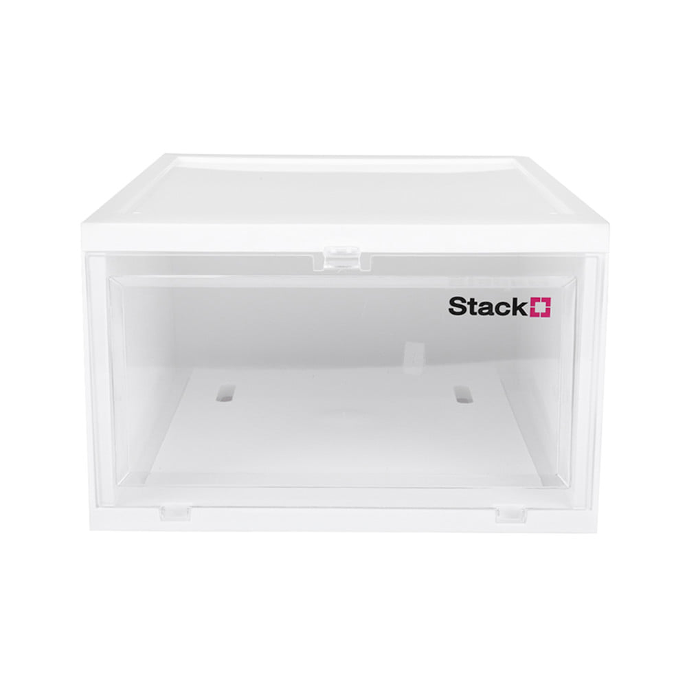 กล่องรองเท้าฝาหน้า STACKO 28X35X17 ซม. สีขาว