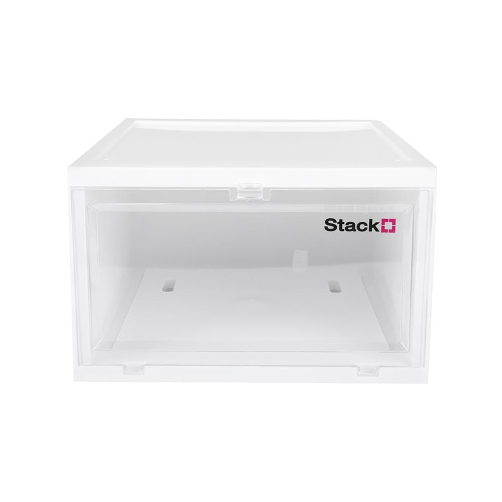 กล่องรองเท้าฝาหน้า STACKO 28X35X17 ซม. สีขาว
