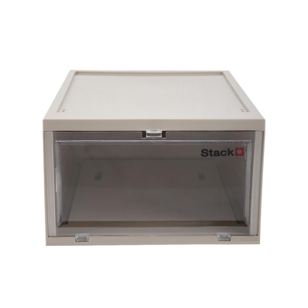 กล่องรองเท้าฝาหน้า STACKO 28X35X17 ซม. สีน้ำตาล