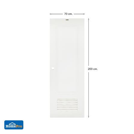 ประตูห้องน้ำ PVC เกล็ดล่าง AZLE W1 มอก. 70x200 ซม. สีขาว_5