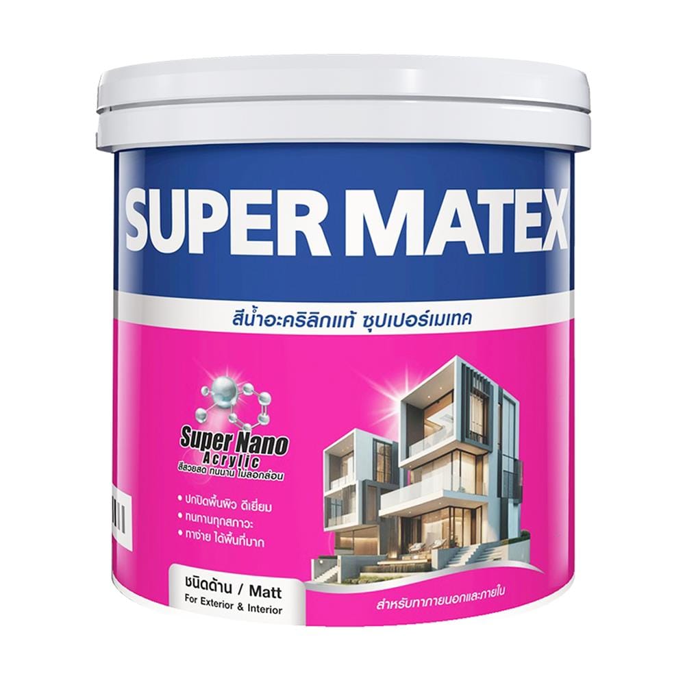 สีน้ำทาภายนอก ชนิดด้าน TOA SUPERMATEX ADVANCE BASE A สีขาว 9 ลิตร