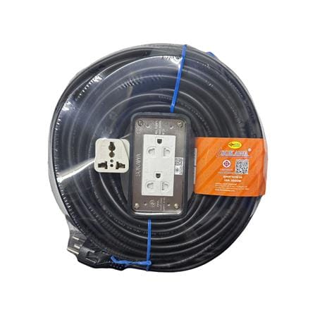 บล็อกยาง 2x4 พร้อมสาย VCT 3x1.5 2ช่อง SOKAWA 20 เมตร สีดำ_1