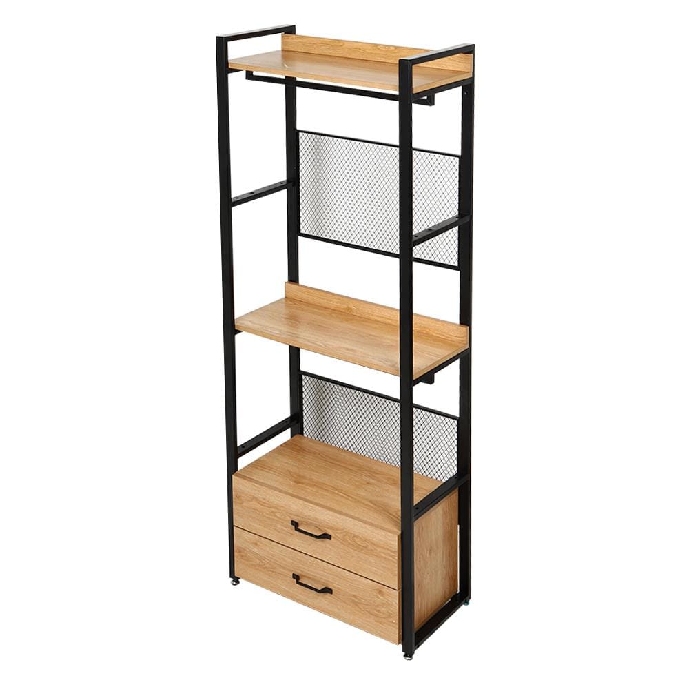 ตู้เสื้อผ้า FURDINI PLANK W10-800-22D สีน้ำตาล/ดำ