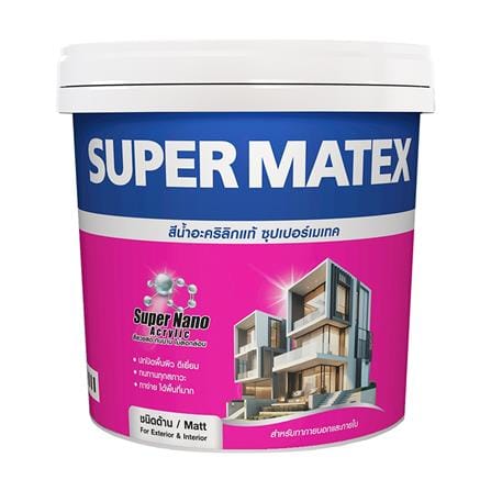 สีน้ำทาภายนอก ชนิดด้าน TOA SUPERMATEX ADVANCE BASE D สีขาว 9 ลิตร