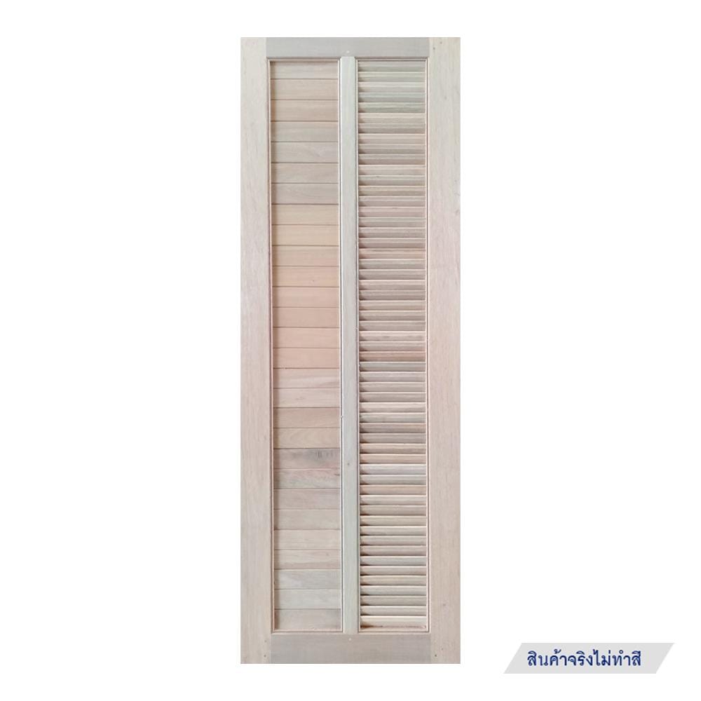 ประตูไม้แดงมาเลย์ N999 เกล็ดข้าง 70X200 ซม. สีธรรมชาติ ไม่เจาะลูกบิด
