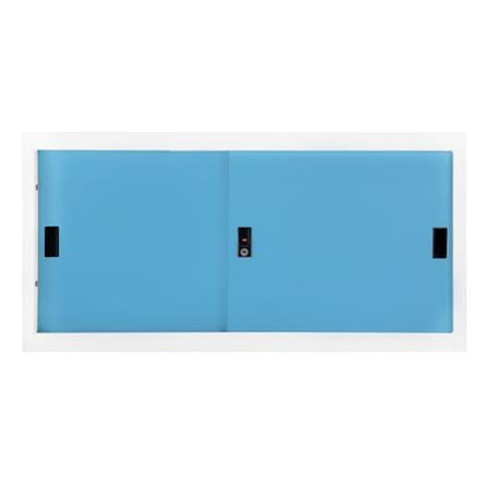 ตู้เหล็กบานเลื่อนทึบ KIOSK USB-1 สีขาว/ฟ้า_1