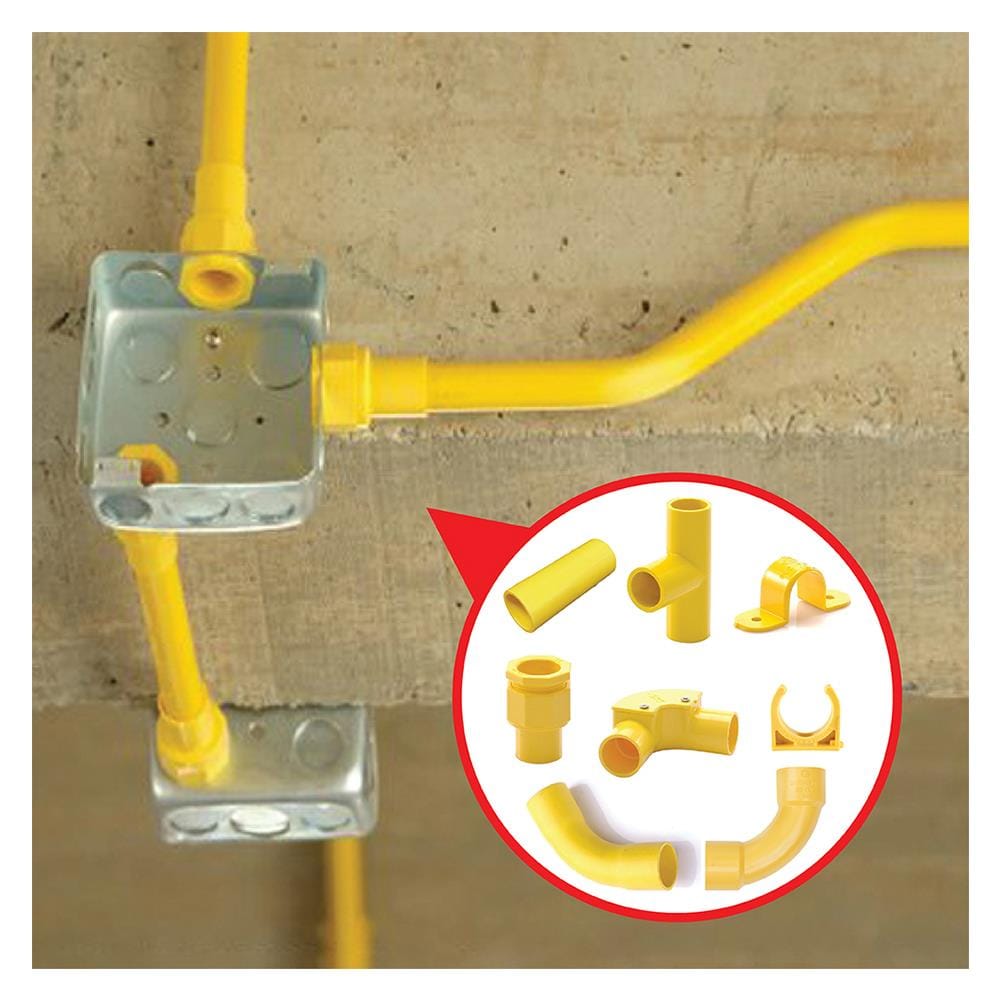 ท่อตรง PVC ELECKTA 1/2 นิ้ว 4 เมตร สีเหลือง JIS
