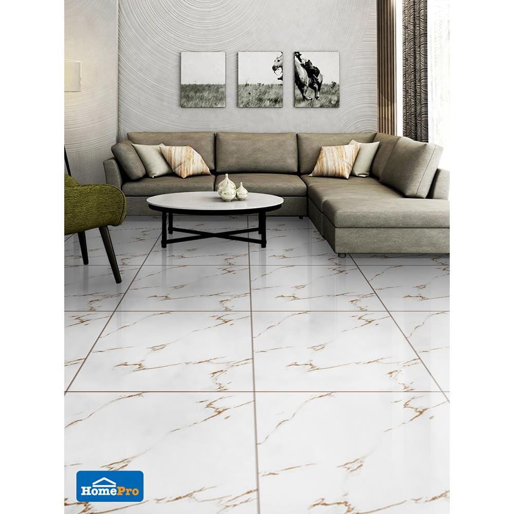 กระเบื้องพื้น 60x60 ซม. เพอลิโน่ ไวท์ 1.44M2