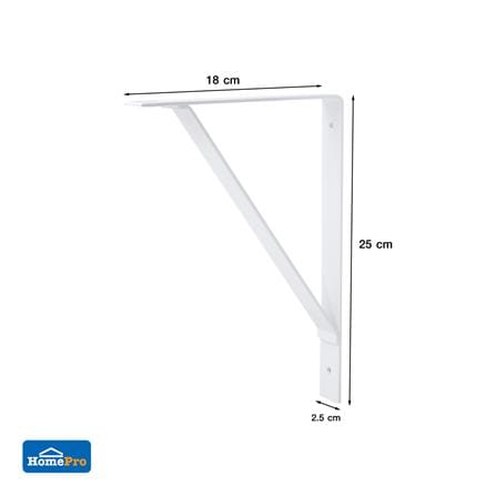 แขนรับชั้นเหล็ก STACKO BASIC L 25x18 ซม. สีขาว_6