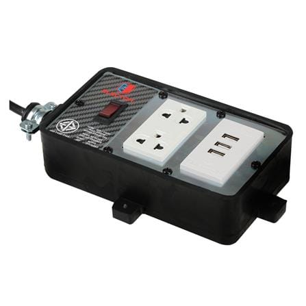 บล็อกยาง 4x4 พร้อมสาย VCT3x1 2 ช่อง 3 USB ELECTON ERB10-USB4310 10 เมตร สีสีดำ_1