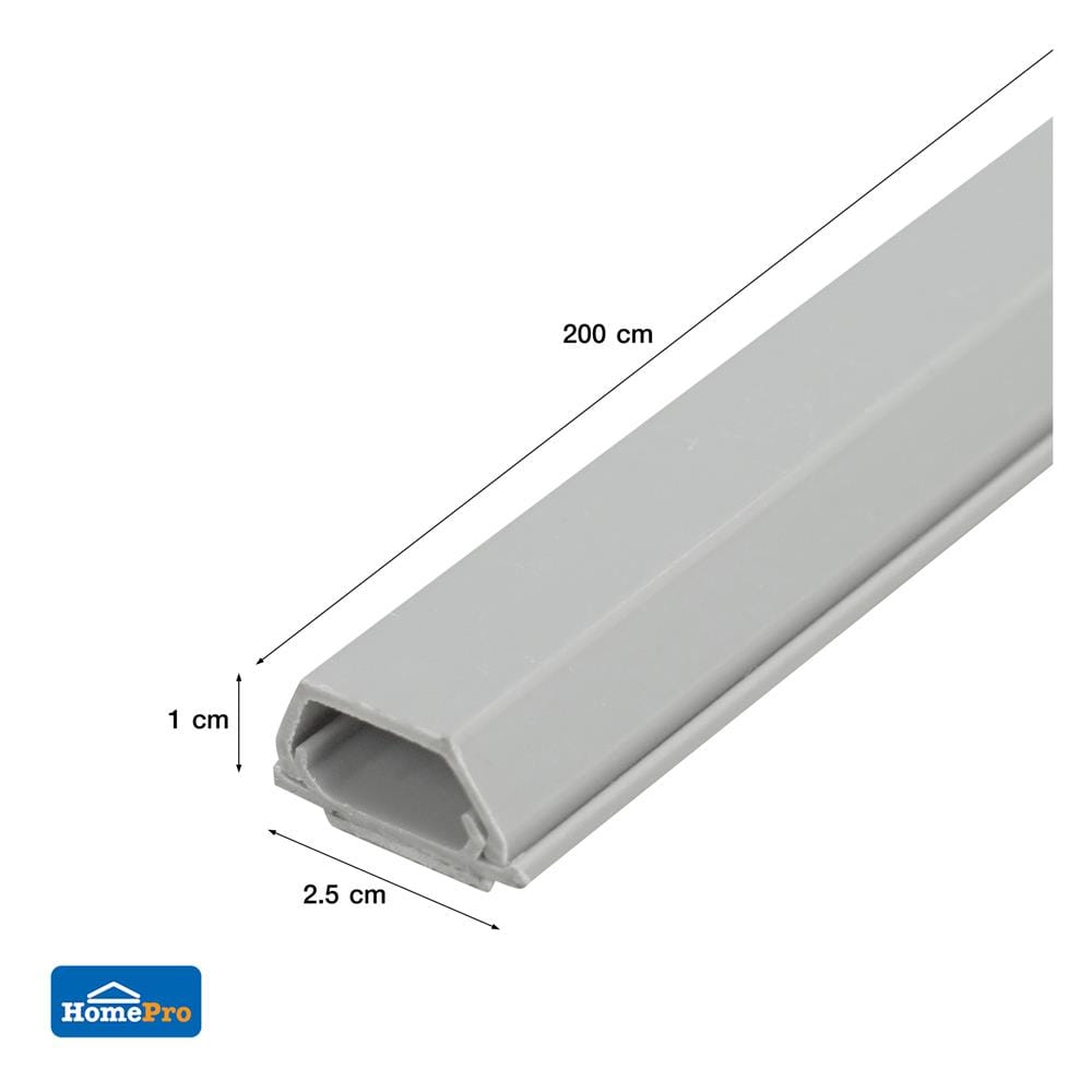 รางโทรศัพท์ ELECKTA 25x10 มม. 2 เมตร. สีเทา