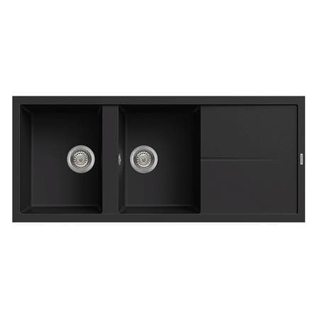 ซิงค์ฝัง 2หลุม 1ที่พัก METRIX NES21BL แกรนิต สีดำ