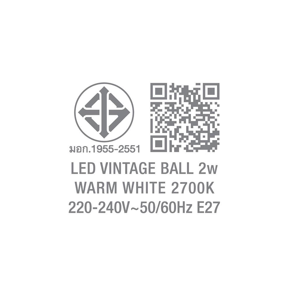 หลอด LED WARM WHITE LAMPTAN VINTAGE 2W E27 สีเหลือง/ขาว