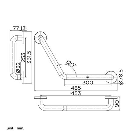 ราวมือจับ ตัว V KARAT FAUCET KB-12-834-ST(V)_2