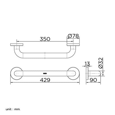ราวมือจับ แบบตรง KARAT FAUCET KB-12-831-ST35 35 ซม._3