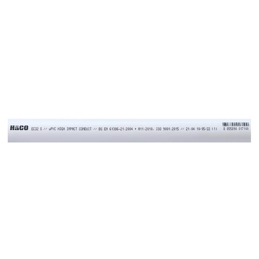 ท่อตรง UPVC HACO EC32 32 มม. 2.90 ม. สีขาว