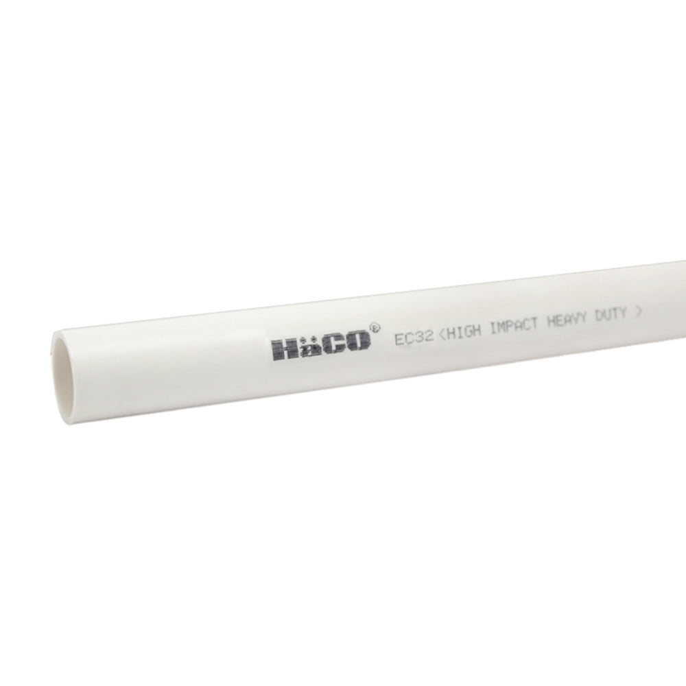 ท่อตรง UPVC HACO EC32 32 มม. ยาว 2.90 ม. มาตรฐาน BS สีขาว