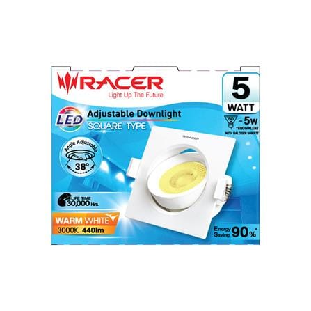 ดาวน์ไลท์ LED RACER ADJUSTABLE SQUARE 4 นิ้ว 5 วัตต์ WARM WHITE สีขาว_3