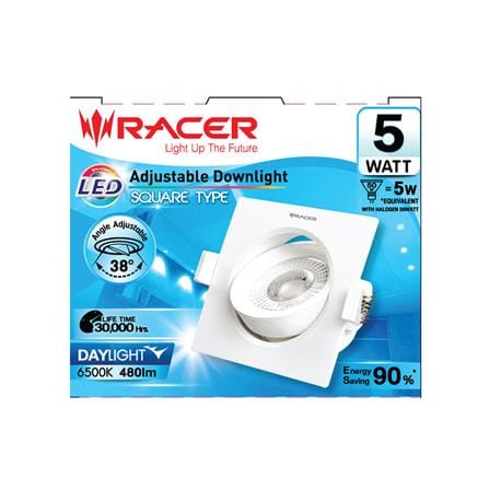 ดาวน์ไลท์ LED RACER ADJUSTABLE SQUARE 4 นิ้ว 5 วัตต์ DAYLIGHT สีขาว_3