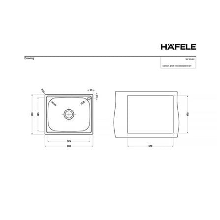 ซิงค์ฝัง 1 หลุม HAFELE GENESIS 495.39.390 สเตนเลส_2