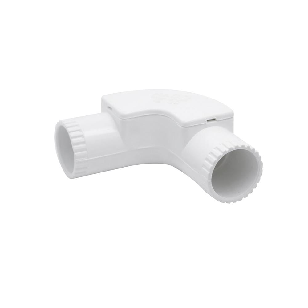ข้องอ 90 ฝาเปิด PVC HACO 20 มม. สีขาว