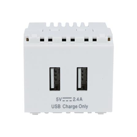 เต้ารับ USB PHILIPS 2 ช่อง LEAF 2.4 แอมแปร์ สีขาว_0