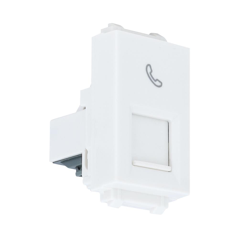 เต้ารับโทรศัพท์ PHILIPS 6P/4 CLEAF 1M TEL RJ11 สีขาว