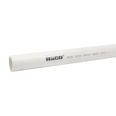 ท่อตรง UPVC HACO EC25 25 มม. ยาว 2.90 ม. มาตรฐาน BS สีขาว