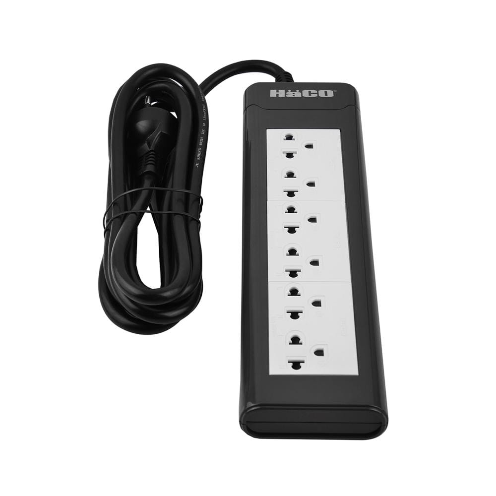 รางปลั๊กไฟ 6 ช่อง HACO EPN-6EB/3 16 แอมป์ 3 ม.