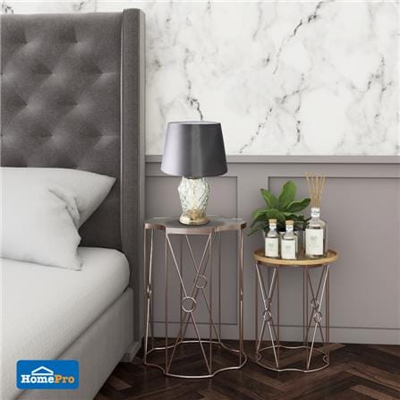 ไฟตั้งโต๊ะ CARINI CONTEMPORARY MT5133C ผ้า สีเทา/ขาว_2