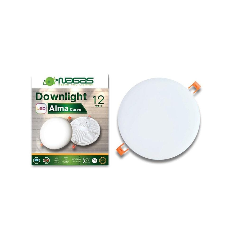 ดาวน์ไลท์ LED NAGAS DWL URVE 5 นิ้ว 12 วัตต์ WARM WHITE สีขาว