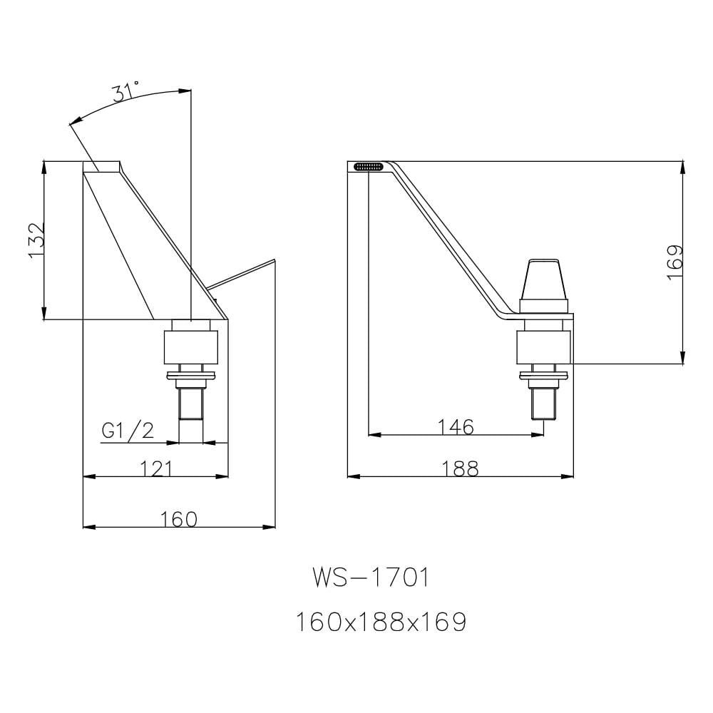 ก๊อกอ่างล้างหน้าเดี่ยว WS WS-1701