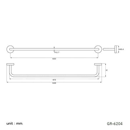 ราวแขวนผ้า 60 ซม. WS GR-6204 สเตนเลส_1