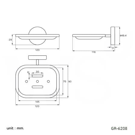 ที่ใส่สบู่ WS GR-6208 สเตนเลส_1