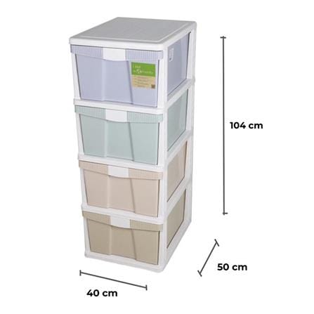 ตู้ลิ้นชัก 4 ชั้น STACKO FRIENDLY 40x50x104 ซม. หลากสี_6