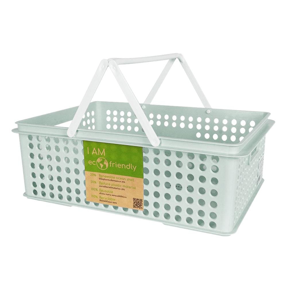 กล่องซ้อนได้ STACKO FRIENDLY 5080M 39.5X27.5X13.5 ซม. สีเขียว