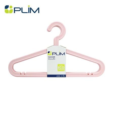 ไม้แขวนเสื้อ PLIM FRIENDLY H-005 สีชมพู แพ็ค 6_0