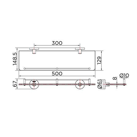 หิ้งกระจก KARAT FAUCET KB-15-732-63 สเตนเลส_2