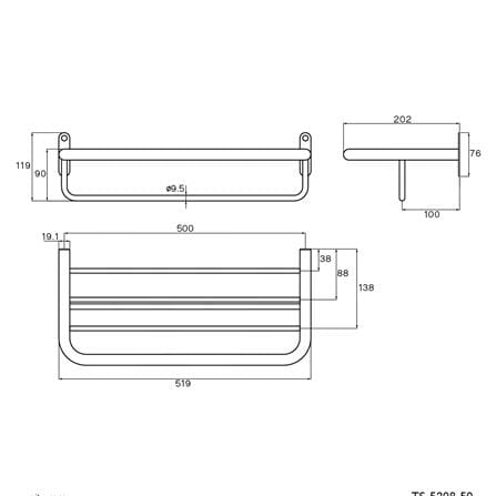 ชั้นวางพร้อมราว WS TS-5208-50 สเตนเลส_3