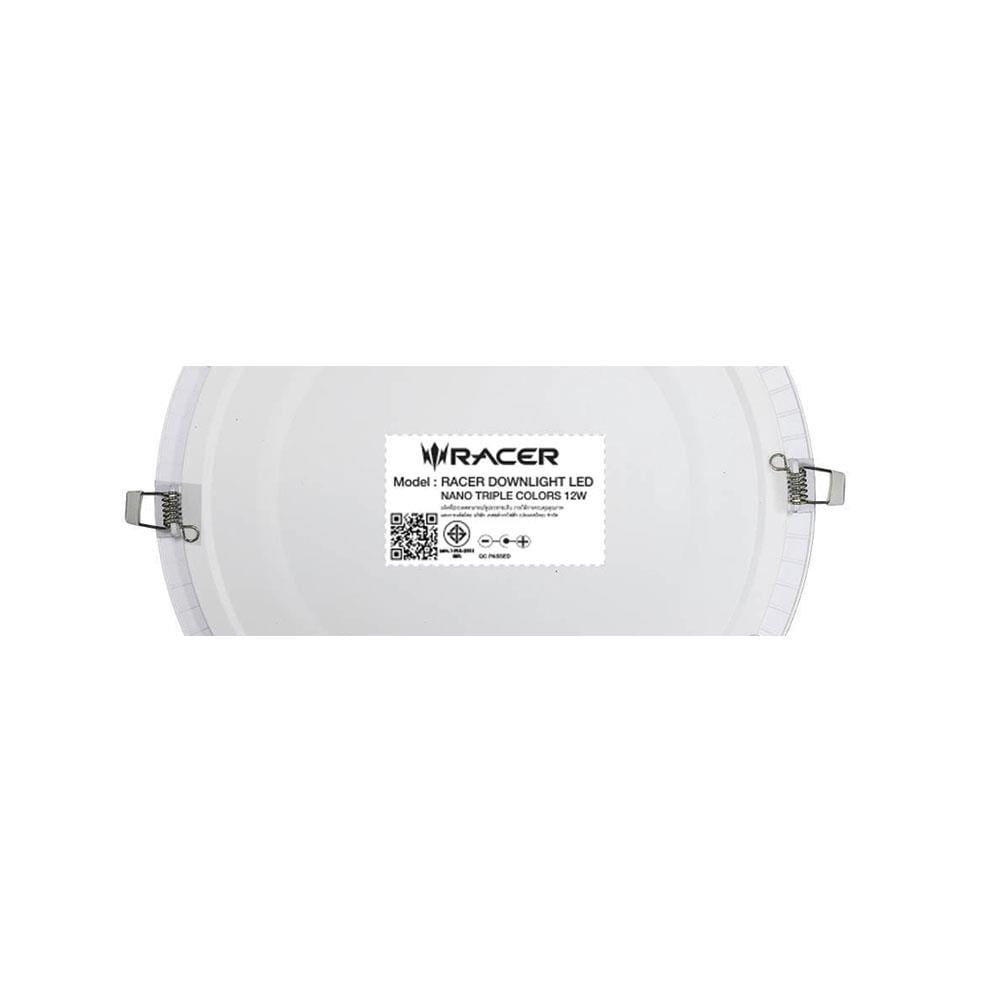 ดาวน์ไลท์ LED RACER NANO-D TRIPLE COLOR 7 นิ้ว 12 วัตต์ DAYLIGHT/COOL WHITE/WARM WHITE สีขาว