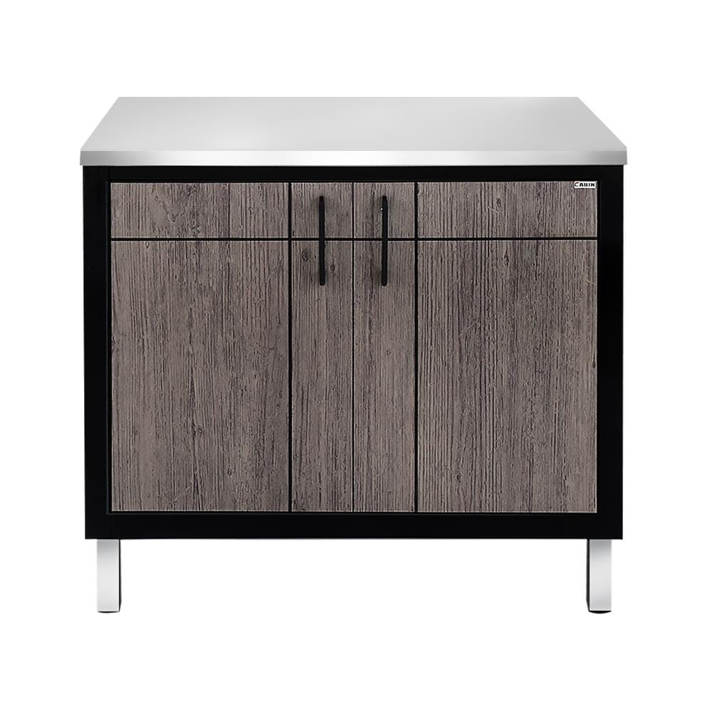 ตู้ตั้งพื้นท็อปเรียบ CABIN CHIC 90x85 ซม. สี GRAY OAK