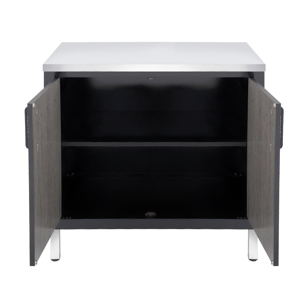 ตู้ตั้งพื้นท็อปเรียบ CABIN CHIC 90x85 ซม. สี GRAY OAK
