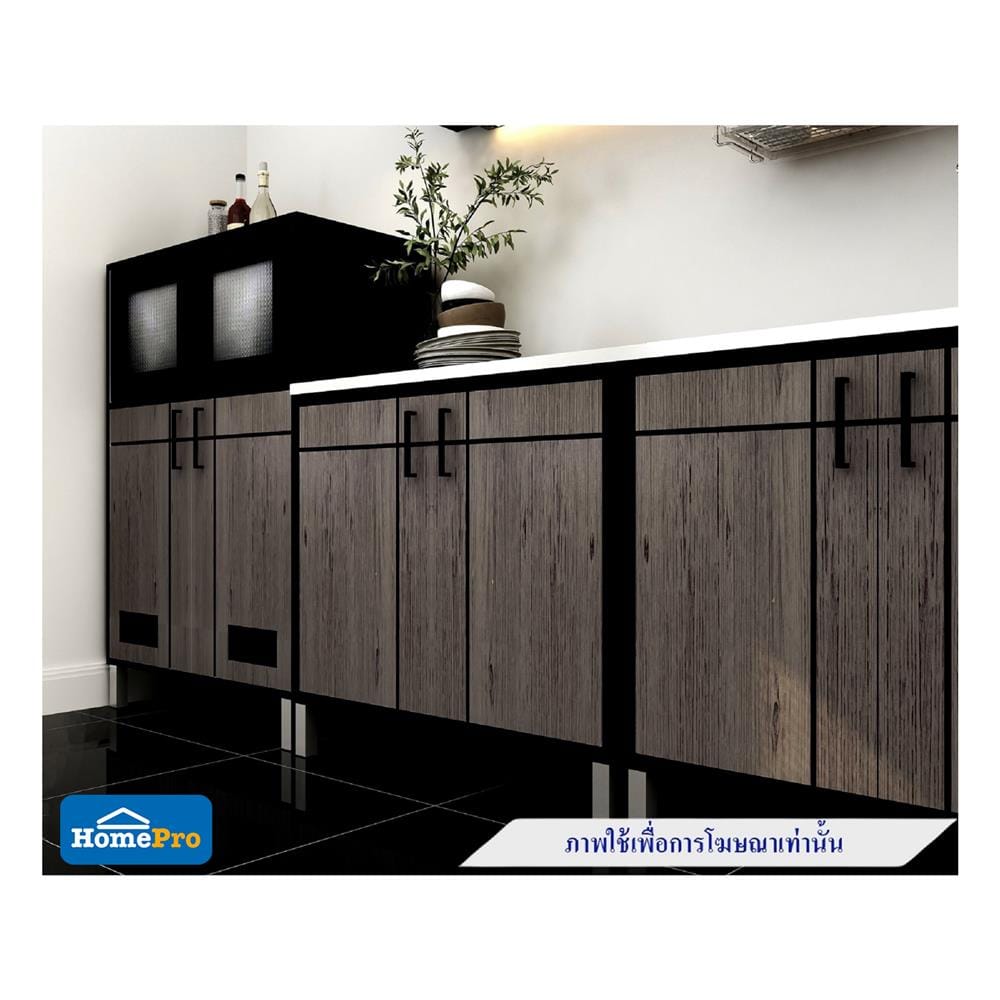 ตู้ตั้งพื้นท็อปเรียบ CABIN CHIC 90x85 ซม. สี GRAY OAK