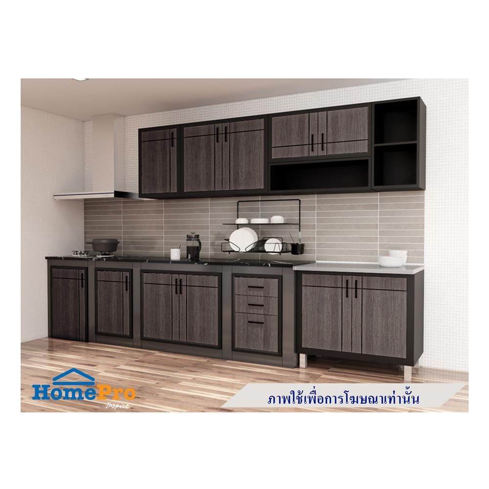 ตู้ตั้งพื้นท็อปเรียบ CABIN CHIC 90x85 ซม. สี GRAY OAK