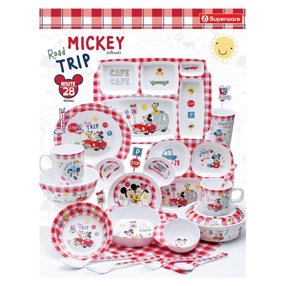 ชุดช้อนส้อมเมลามีน SUPERWARE MICKEY ROAD TRIP 2ชิ้น/ชุด