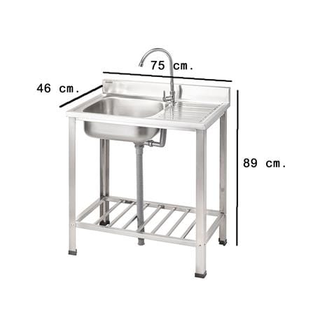 ซิงค์ขาตั้ง 1หลุม 1ที่พัก PARNO NK7546C สเตนเลส_4