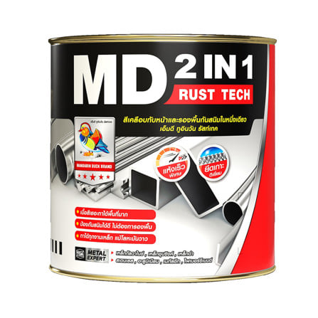 สีน้ำมันเคลือบกันสนิม ชนิดด้าน TOA MD 2IN1 RUST TECH M010 สีเทา 1 แกลลอน_0
