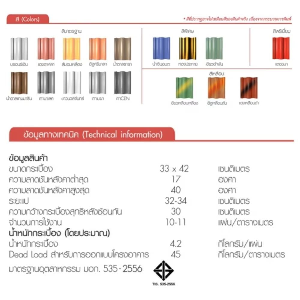 กระเบื้องหลังคาคอนกรีต TPI UTOPIA 33x42 ซม. สีเทามาเลศ