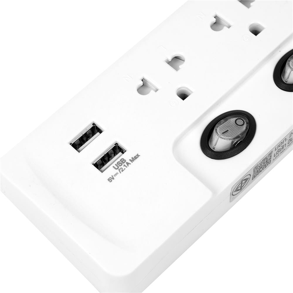 รางปลั๊กไฟ 3 ช่อง 3 สวิตช์ 2 USB ELECKTA ET332U3M-CL 3 ม.
